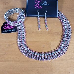 Paparazzi Multicolor Necklace Set with Pink and Silver